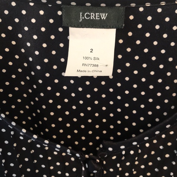 Jcrew Silk polka dot tuxedo top - Picture 2 of 5